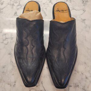 Women’s Leddy Vaquero Mule Western Open-Back Shoe-Boots - Black – Size 6